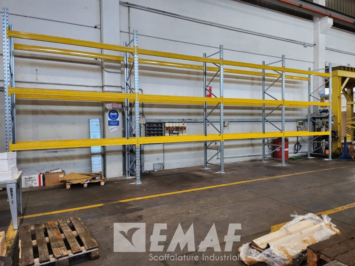 Portapallet scaffalatura industriale 4 Campate a 3 livelli – 48 posti EPAL – In pronta consegna!
