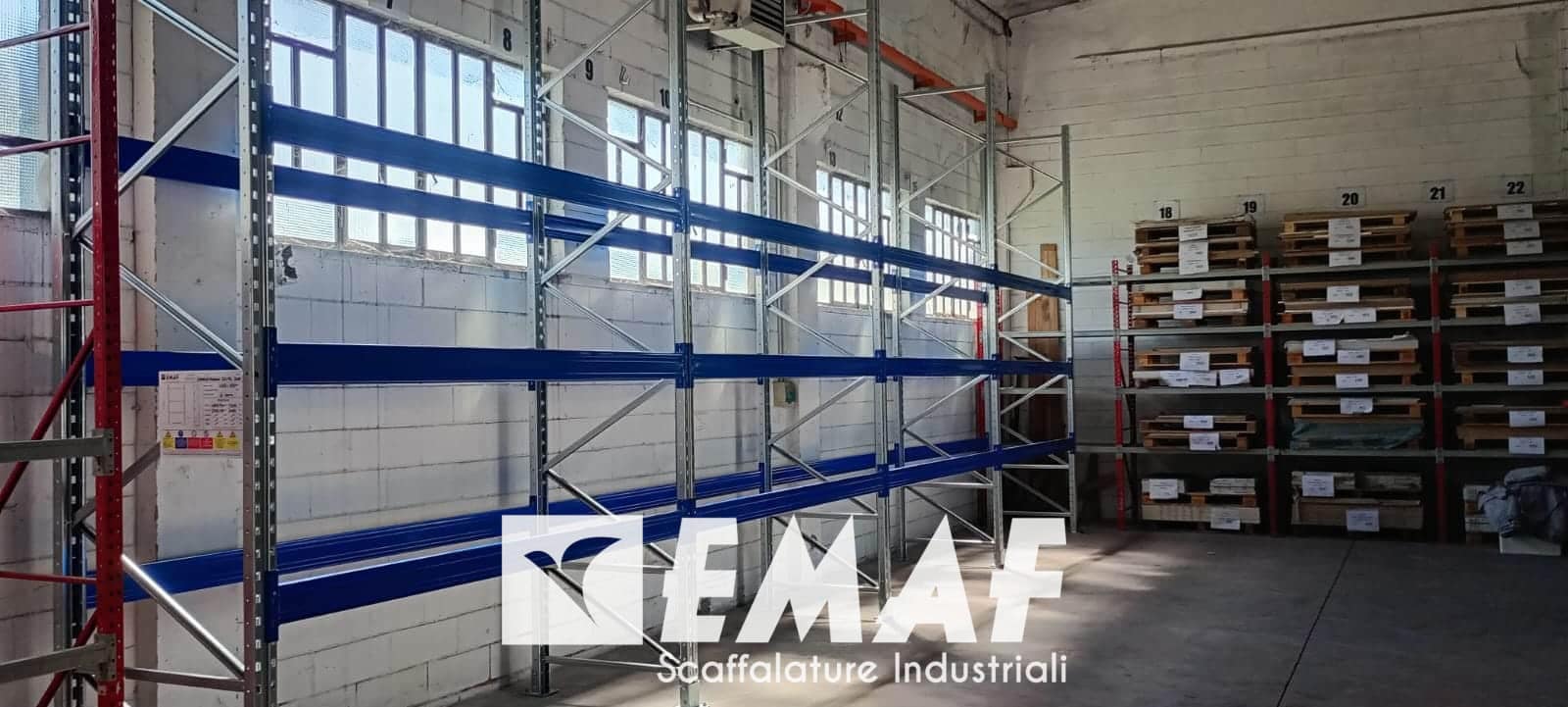 Featured image for “Nuovo impianto porta pallet EM100 per Ceramiche Paderni: 48 posti pallet su 11,5 metri lineari”