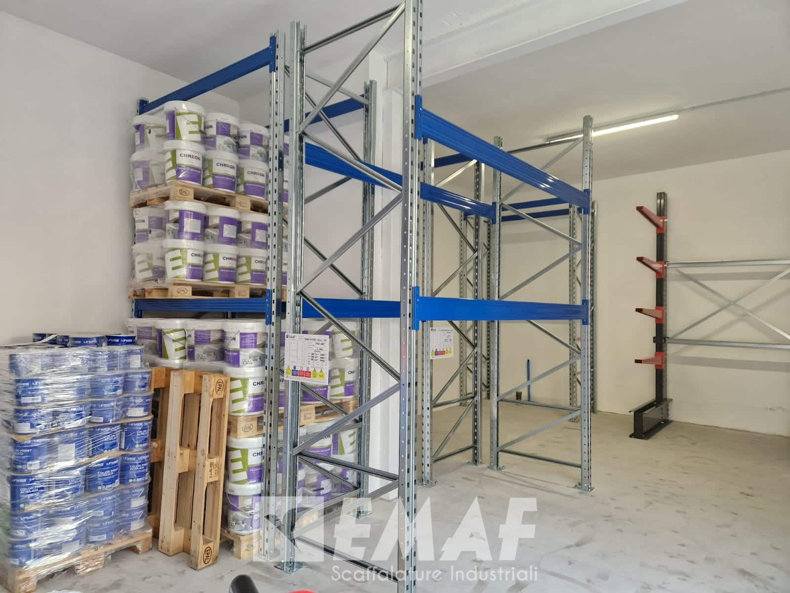 Featured image for “Nuova installazione portapallet EM100 Giotto e cantilever in spazi ridotti”