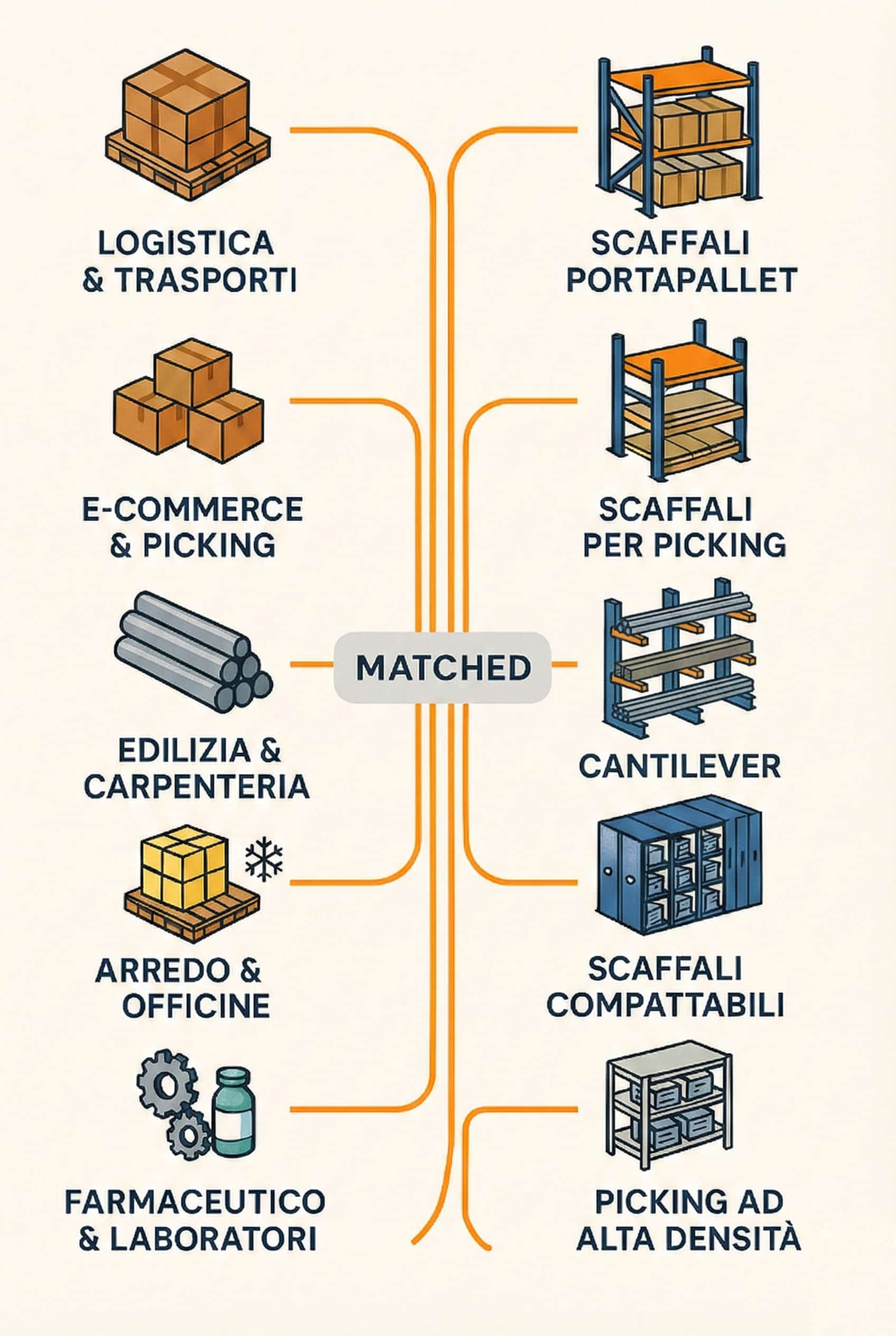 Featured image for “Quali scaffali per magazzino scegliere in base al settore: la guida completa EMAF”